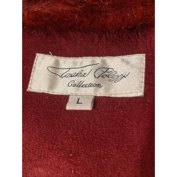 Tasha Polizzi Vest Womens Large Red Faux Fur Trim Suede Southwestern Western - Picture 6 of 10